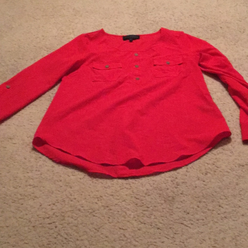 Red button down dress shirt